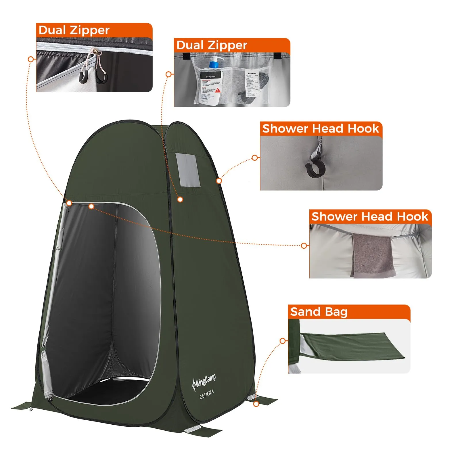 KingCamp GENOVA 1-Room Privacy Shelter Pop Up Privacy Tent