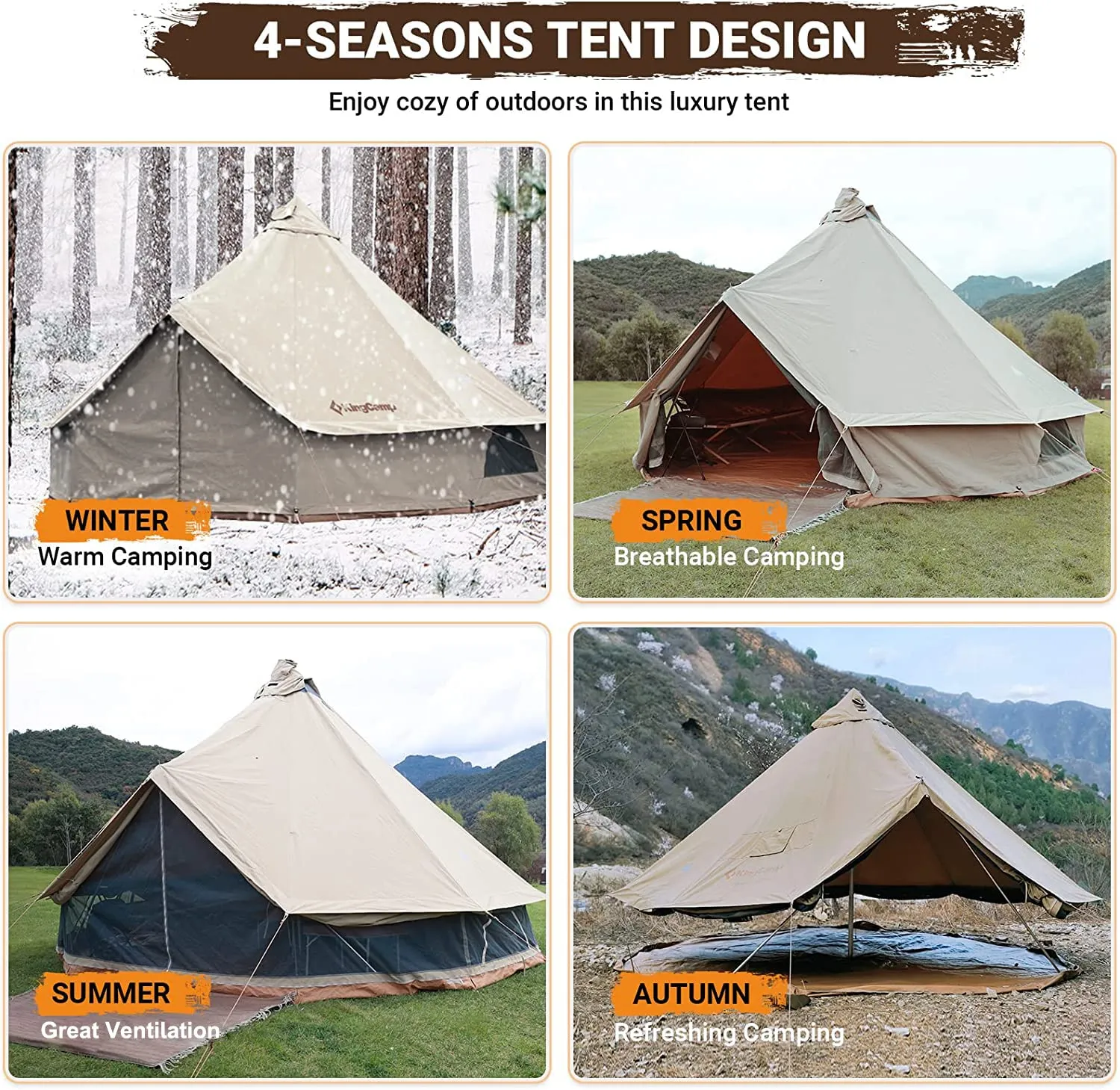 KingCamp KHAN 4-6 Person Camping Hot Tent