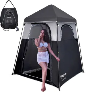 KingCamp Outdoor Shower Tents for Camping, Portable Instant Pop Up Privacy 1 Room Tent, with 5 Gallon/20L Portable Outdoor Shower Bag Sunlight Shower Bag