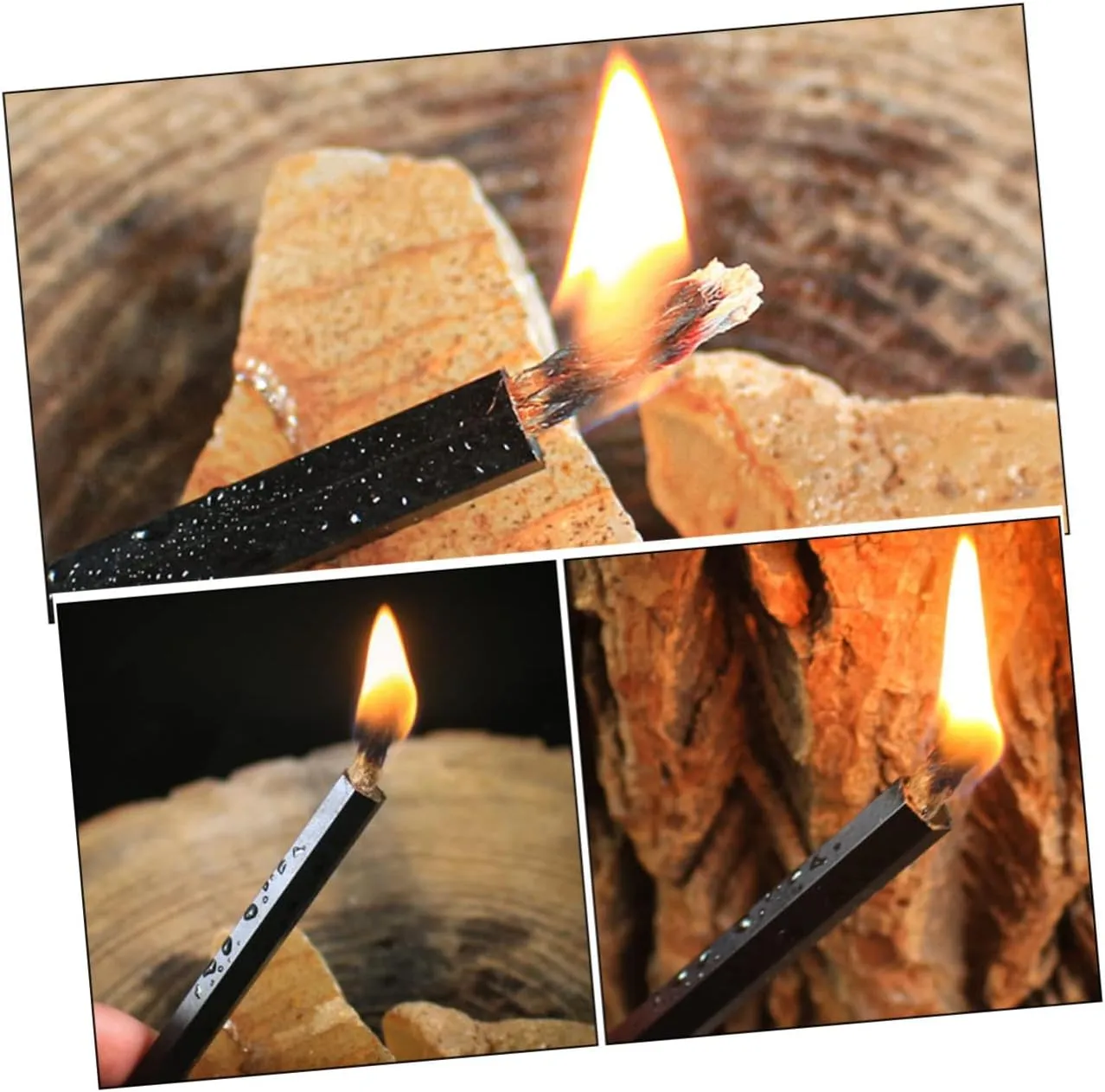 Kisangel 12 Pcs Wax-Soaked Kindling Camping Toiletries Outdoor Stuff Wire Kit Jute Tinder Cord Wick Rope Fire