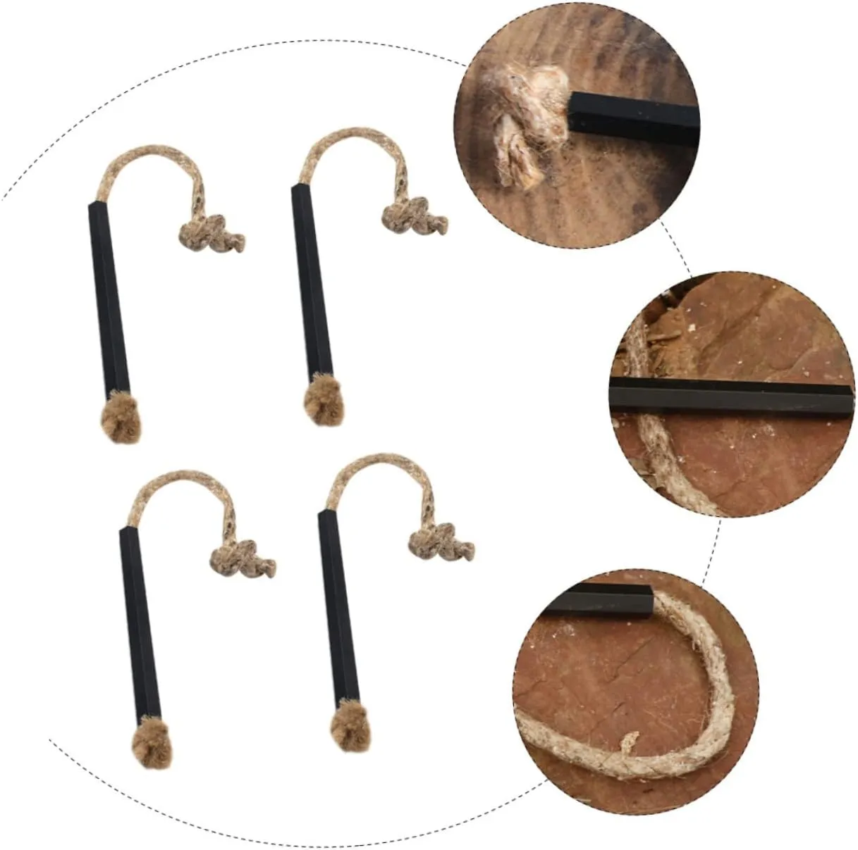Kisangel 12 Pcs Wax-Soaked Kindling Camping Toiletries Outdoor Stuff Wire Kit Jute Tinder Cord Wick Rope Fire