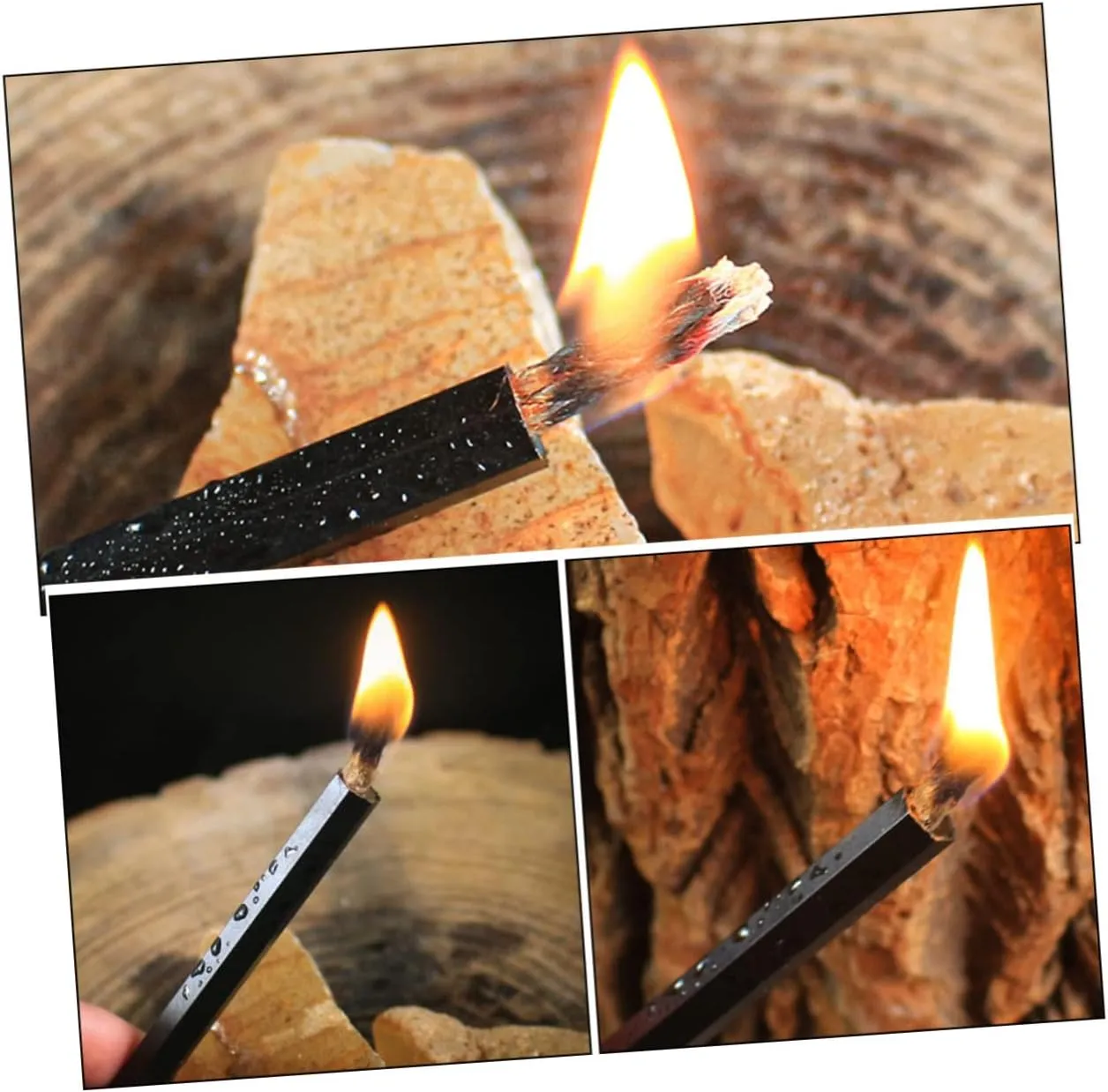 Kisangel 12 Pcs Wax-Soaked Kindling Camping Toiletries Outdoor Stuff Wire Kit Jute Tinder Cord Wick Rope Fire