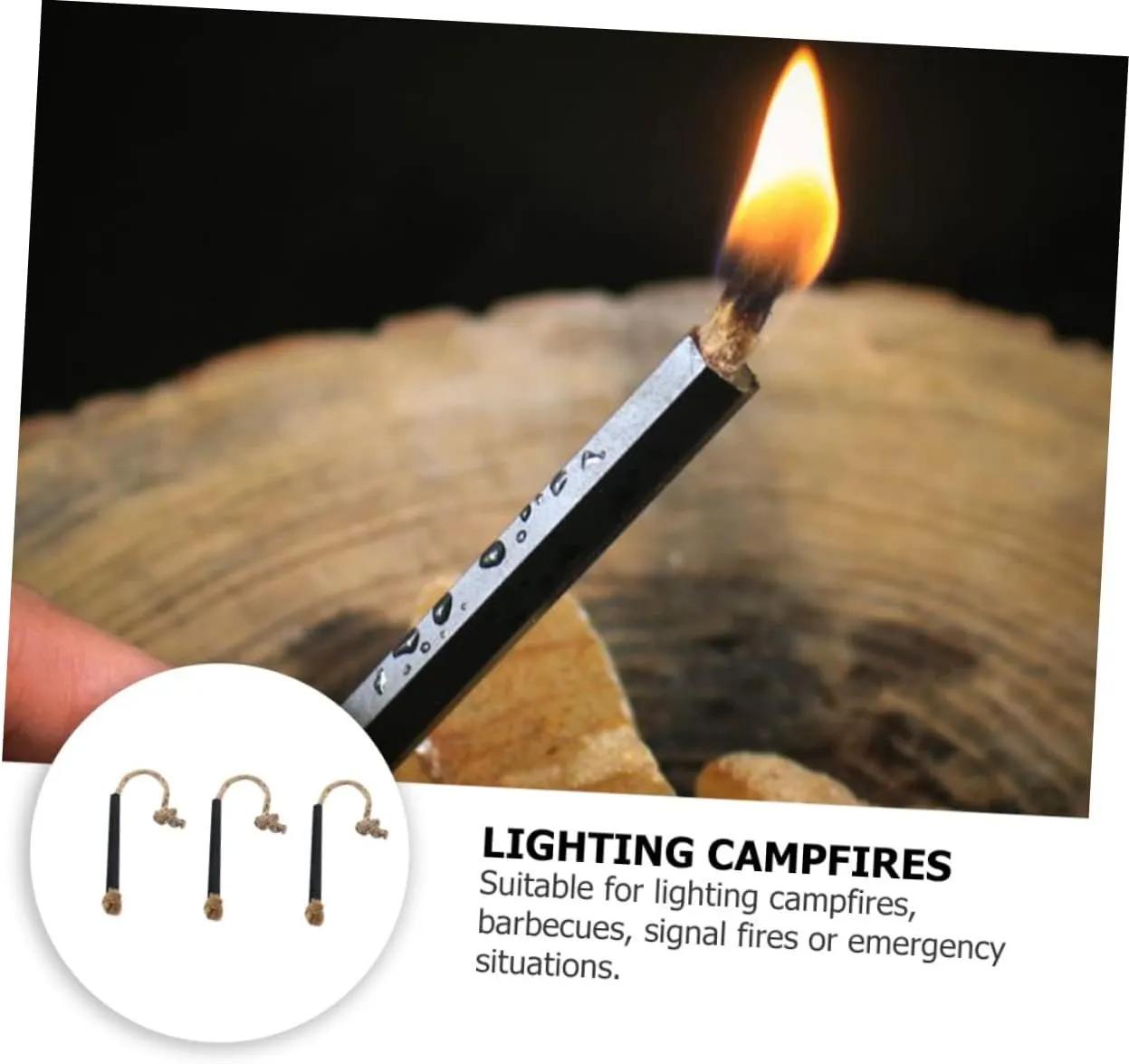 Kisangel 12 Pcs Wax-Soaked Kindling Camping Toiletries Outdoor Stuff Wire Kit Jute Tinder Cord Wick Rope Fire