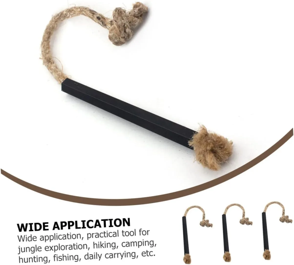 Kisangel 12 Pcs Wax-Soaked Kindling Camping Toiletries Outdoor Stuff Wire Kit Jute Tinder Cord Wick Rope Fire