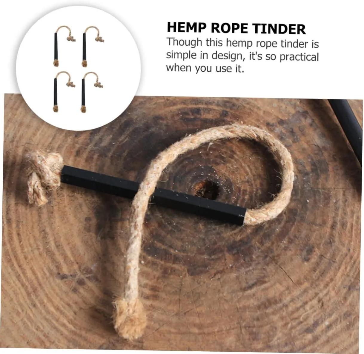 Kisangel 12 Pcs Wax-Soaked Kindling Camping Toiletries Outdoor Stuff Wire Kit Jute Tinder Cord Wick Rope Fire