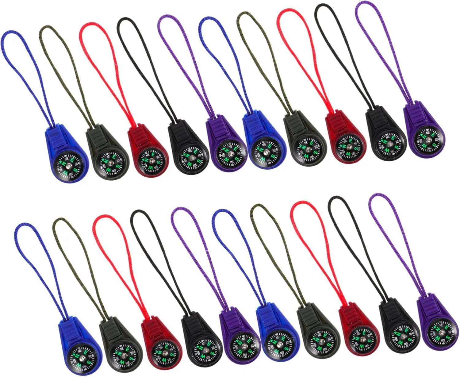 Kisangel Modern Bagua Compass with Lanyard 50pcs Bulk for Orienteering Hiking and Outdoor Activities