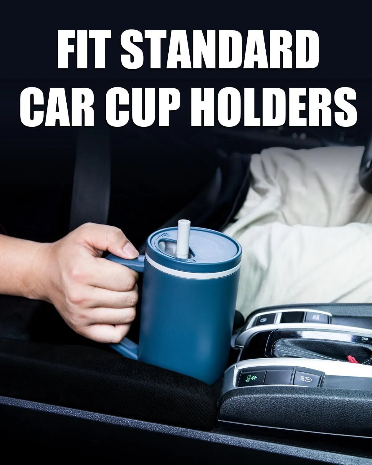 KISSKIND 40 oz Tumbler with Handle and Straw | 100% Leakproof Insulated Tumbler with Lid and Straw | Stainless Steel Water Bottle | Cup Holder Friendly Base | Coffee