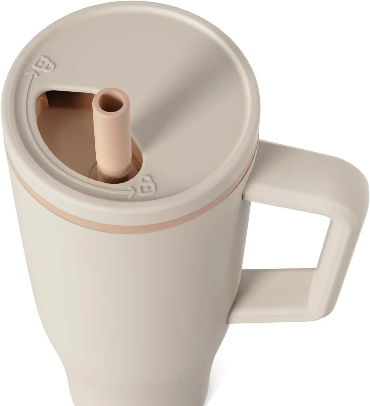 KISSKIND 40 oz Tumbler with Handle and Straw | 100% Leakproof Insulated Tumbler with Lid and Straw | Stainless Steel Water Bottle | Cup Holder Friendly Base | Coffee
