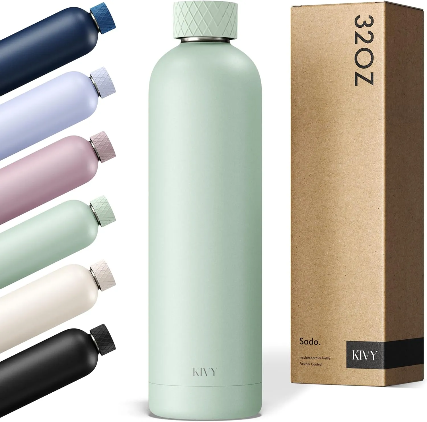 KIVY Insulated Water Bottle (Sage Green, 33.8 Ounces)