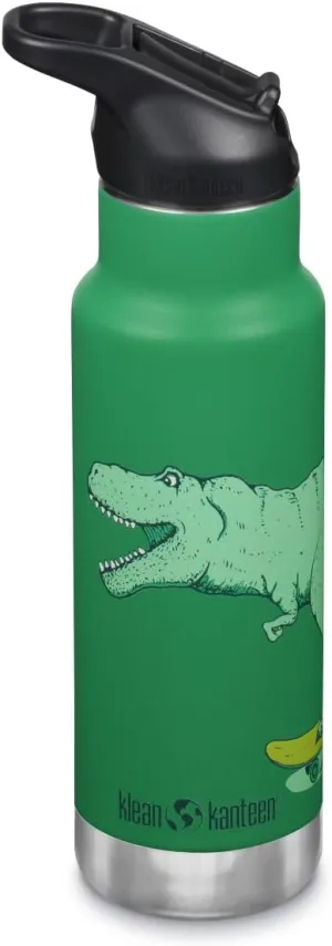 Klean Kanteen 12oz Classic Kid's Insulated Water Bottle with Flip Seal Sport Cap - Dino Skate