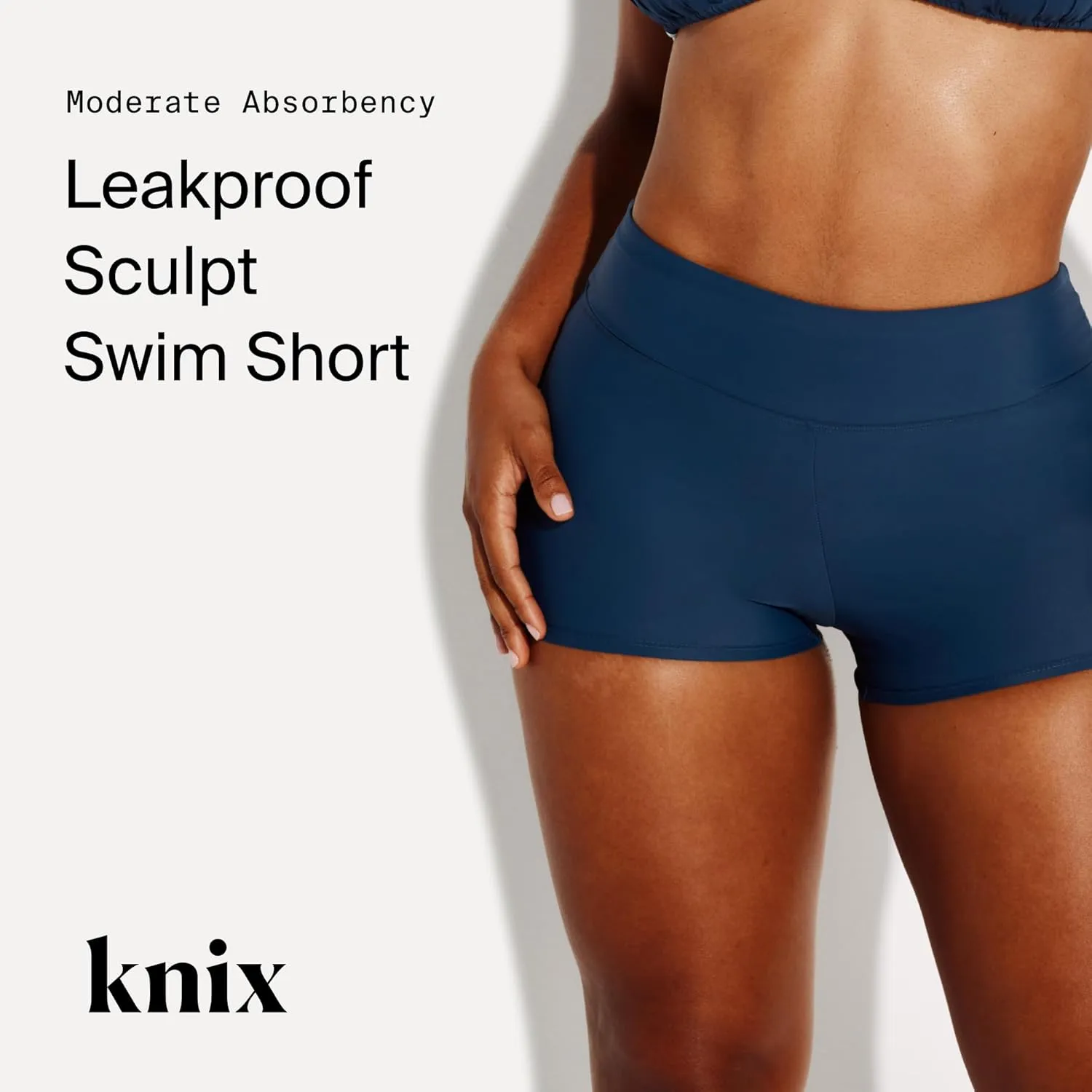 KNIX Leakproof Period Swim Short, UPF 50  Fabric, Machine Washable, Leakproof Period Swimwear for Women