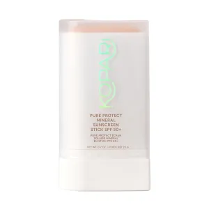 Kopari PURE PROTECT 100% Mineral Sunscreen Stick SPF 50  Clear Zinc Oxide Face and Body Sunscreen with Hydrating Argan Oil, Shea Butter, Sheer Finish, Ultra-Portable, for Easy Reapplication