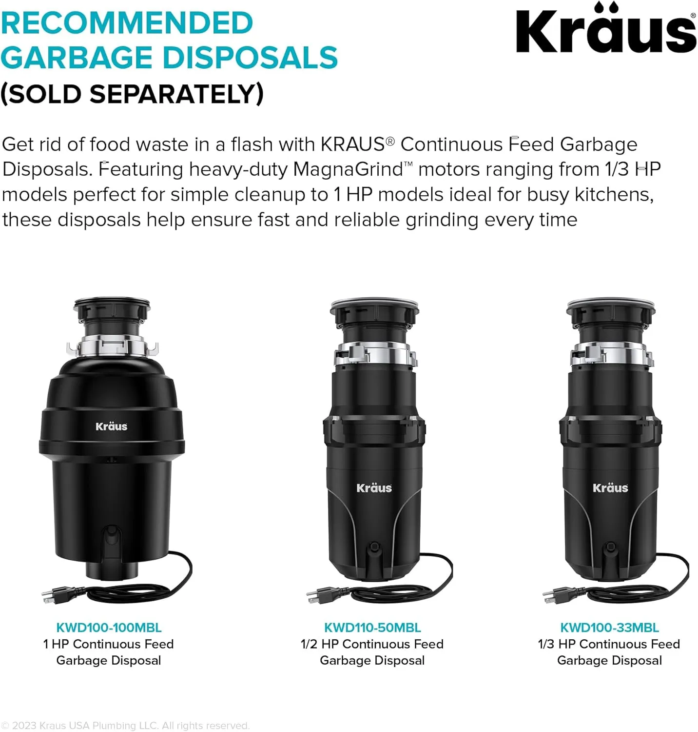 KRAUS Garbage Disposal Air Switch Kit in Spot-Free Stainless Steel with Push Button, AC Adapter, Power Cord, and Air Tube Included, KWDA-100SFS
