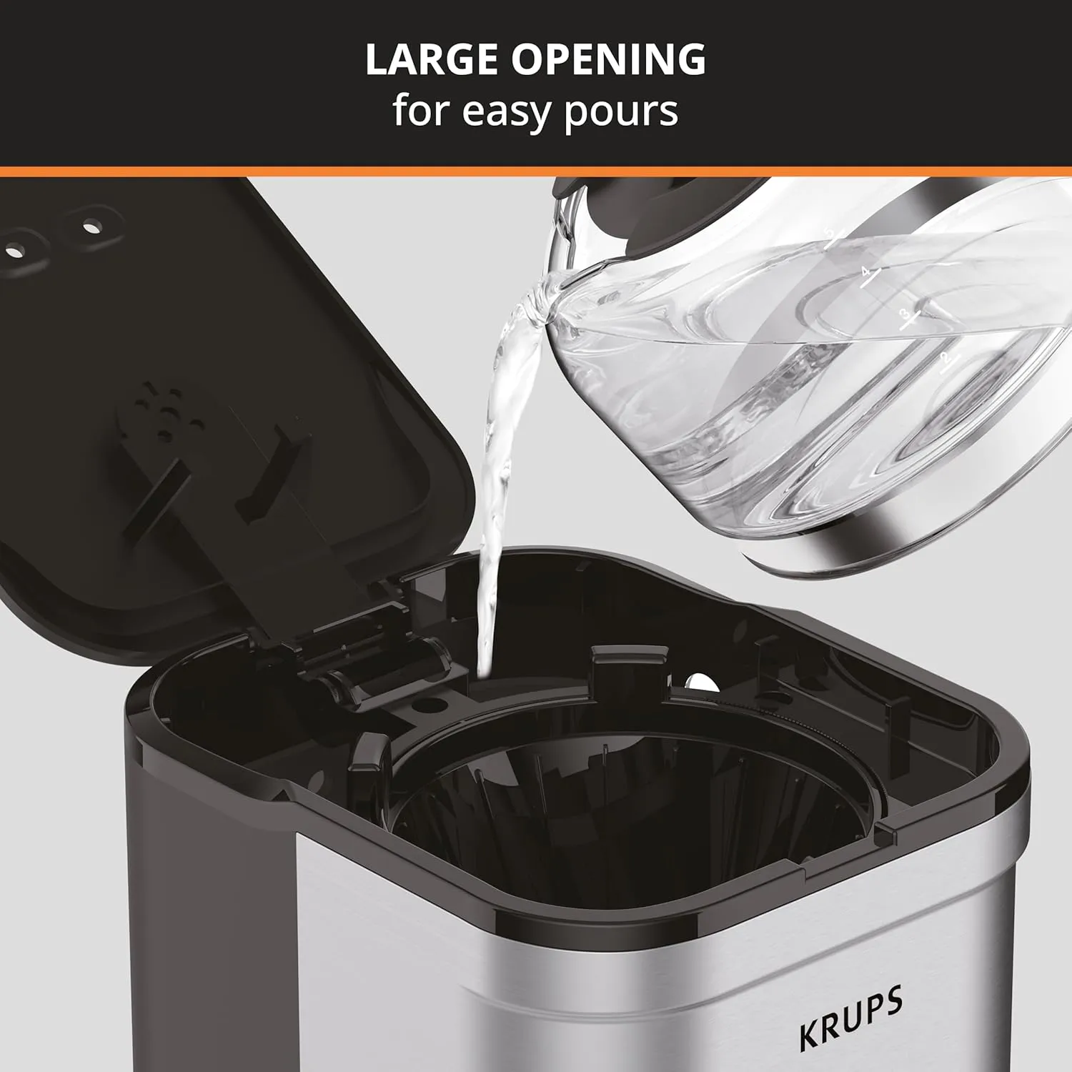 KRUPS Simply Brew Compact 5 Cup Coffee Maker: Stainless Steel Design, Pause & Brew, Keep Warm, Reusable Filter, Drip-Free Carafe