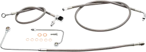 LA CHOPPERS Brake Lines - 12" - 14" Ape Hanger Handlebars - Stainless Steel LA-8151B13