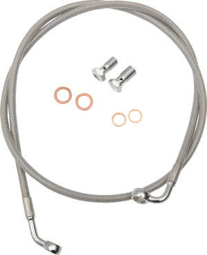LA CHOPPERS Brake Lines - 12" - 14" Ape Hanger Handlebars - Stainless Steel LA-8153B13