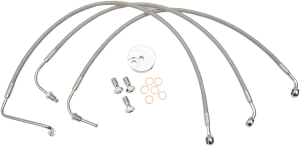 LA CHOPPERS Brake Lines - 15" - 17" Ape Hanger Handlebars - Stainless Steel LA-8005B16