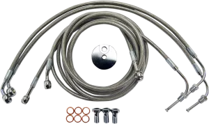 LA CHOPPERS Brake Lines - 15" - 17" Ape Hanger Handlebars - Stainless Steel LA-8050B16