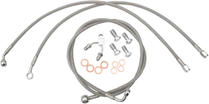 LA CHOPPERS Brake Lines - 15" - 17" Ape Hanger Handlebars - Stainless Steel LA-8122B16