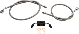LA CHOPPERS Brake Lines - 15" - 17" Ape Hanger Handlebars - Stainless Steel LA-8231B16