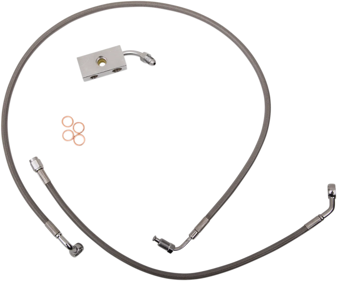 LA CHOPPERS Brake Lines - 18" - 20" Ape Hanger Handlebars - Stainless Steel LA-8152B19