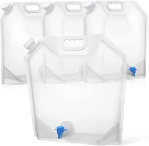Large Capacity Collapsible Water Tanks 4 Pieces Portable Water Bottles for Outdoor Activities Camping Hiking