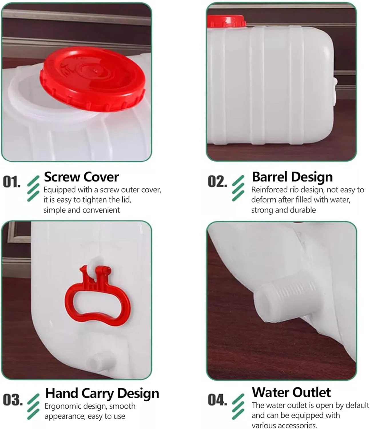 Large Capacity Water Container Plastic Water Tank with Faucet and 3M Water Pipe, Heavy Duty Water Storage Carrier Portable Durable for Outdoor Hiking Emergency Self-Driving(Size:110L/29Gallon)