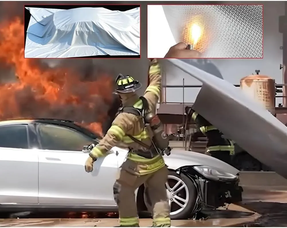Large Fibreglass Fire Blanket for Car, Emergency Fire Blanket for Car with Carry Bag， Survival Safety Fire Blanket for Automobiles, Motorcycles, Warehouses, House(6x8m/19.7x26.2ft)