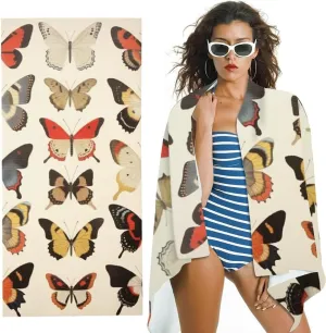 Large Oversized Beach Towel, Ultra-Soft Microfiber Butterfly Print for Bathroom, Beach, Yoga, Camping, Hiking, Quick-Dry, Durable, Multipurpose 30x60in
