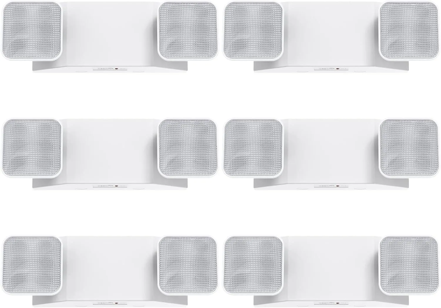 Led Emergency Light with Two Adjustable Head Integrated Commercial Emergency Lighting Battery Backup exit Light, Contractor Select, AC 120/277V (6 Pack)