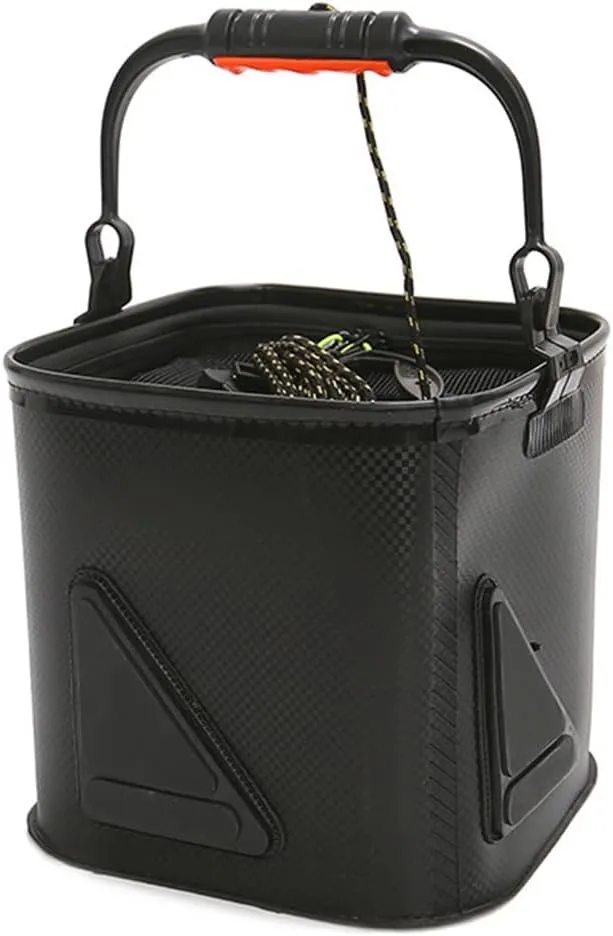 LEIYAN Collapsible Fishing Bait Bucket Portable Multi-Functional Fish Live Lures Bucket,Portable Water Bucket Live Fish Container EVA Fishing Bait Bucket for Fishing Hiking Boating
