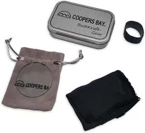 Lens Burning Fire Starter Kit - Includes Glass Magnifying Lens, Char Cloth & Metal Storage Tin