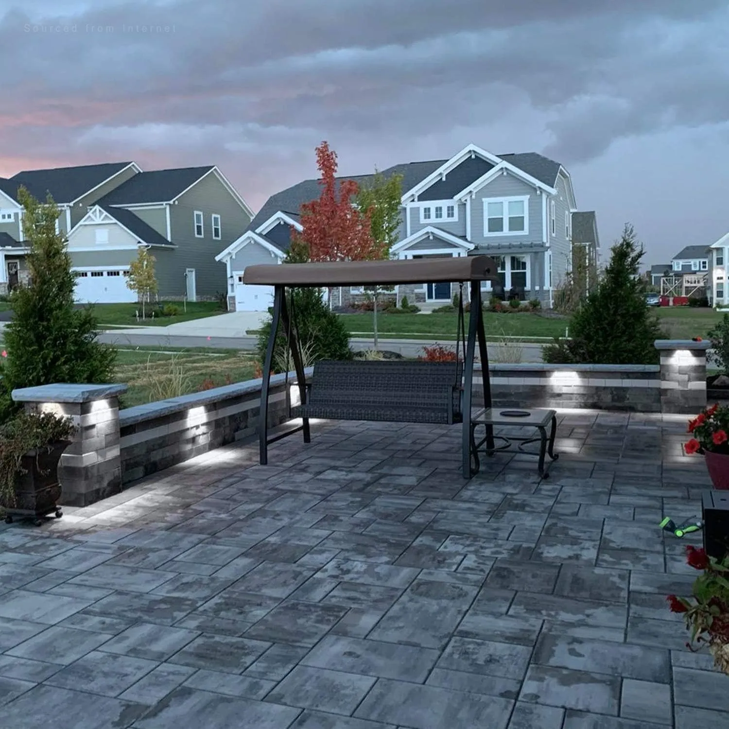 LEONLITE 8-Pack Premium Series 12 Inch Dimmable LED Hardscape Lighting 3 Way, 3W/5W/7W Retaining Wall Lights, Low Voltage Landscape Lights, 12V Paver Light, Outdoor Step Light, 5000K Daylight, ETL