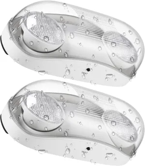 LEONLITE Outdoor Emergency Light, Wet Location, Exterior Emergency Lights with Battery Backup, LED Egress Lights, UL Listed, 120/277V, Commercial Emergency Exit Light for Business, Pack of 2