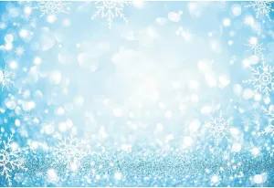 Leowefowa 2.5x1.8m Vinyl Backdrop Snowflake Bokeh Backdrop Winter Ice Snow Photography Background Birthday Christmas Party Decor Children Kids Adult Photo Shoot Studio Props Photo Backdrops
