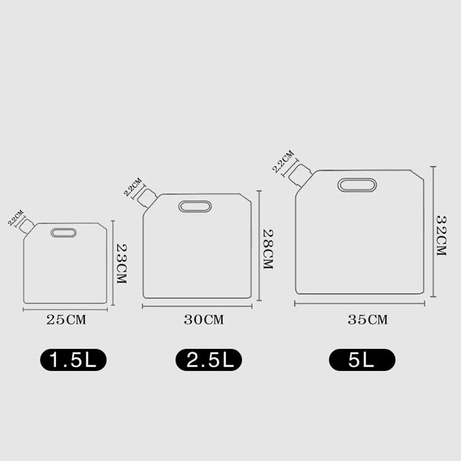 LFFH Folding Water Bag, Portable Outdoor Camping Water Storage Bag Car Water Container BPA Free Plastic Collapsible Water Bag Set (Capacity : 2.5L, Size : 3pcs)