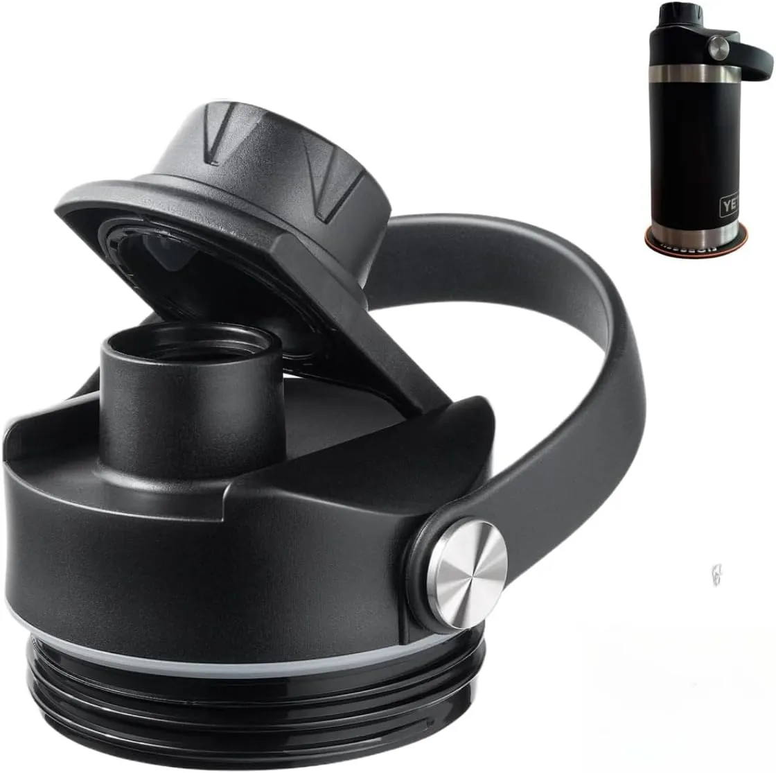Lid for Yeti Rambler 12 18 26 36 64 oz, Cap with Flexible Handle, Replacement Chug Lids for Yeti 18oz 26oz 36oz 64oz Rambler Water Bottle Top Accessories