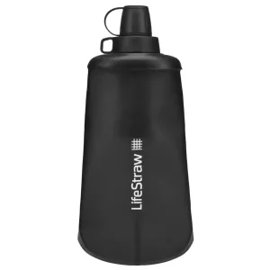 LifeStraw Peak 650ml Collapsible Squeeze Bottle with Filter - Dark Gray