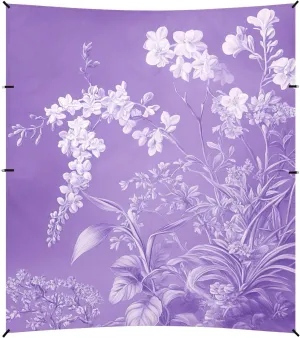 Light Purple Flowers Beach Cabana UPF50  Waterproof Sun Shade with Sand Shovel, Sandbags for Camping, Fishing, Backyard Fun