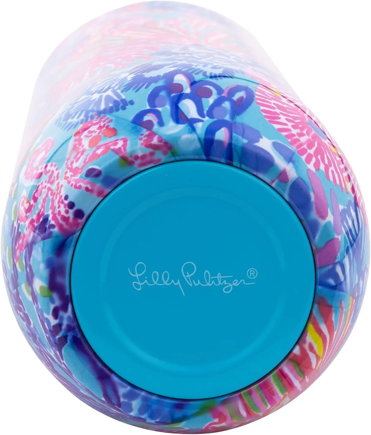 Lilly Pulitzer 10 Oz Stemless Champagne Flute, Small Stainless Steel Tumbler with Lid, Double Wall Insulated Metal Cup, Splendor in the Sand