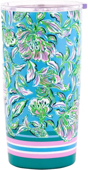 Lilly Pulitzer 20 Oz Insulated Tumbler with Lid, Stainless Steel Mug, Double Wall Metal Tumbler for Hot and Cold Drinks, Chick Magnet