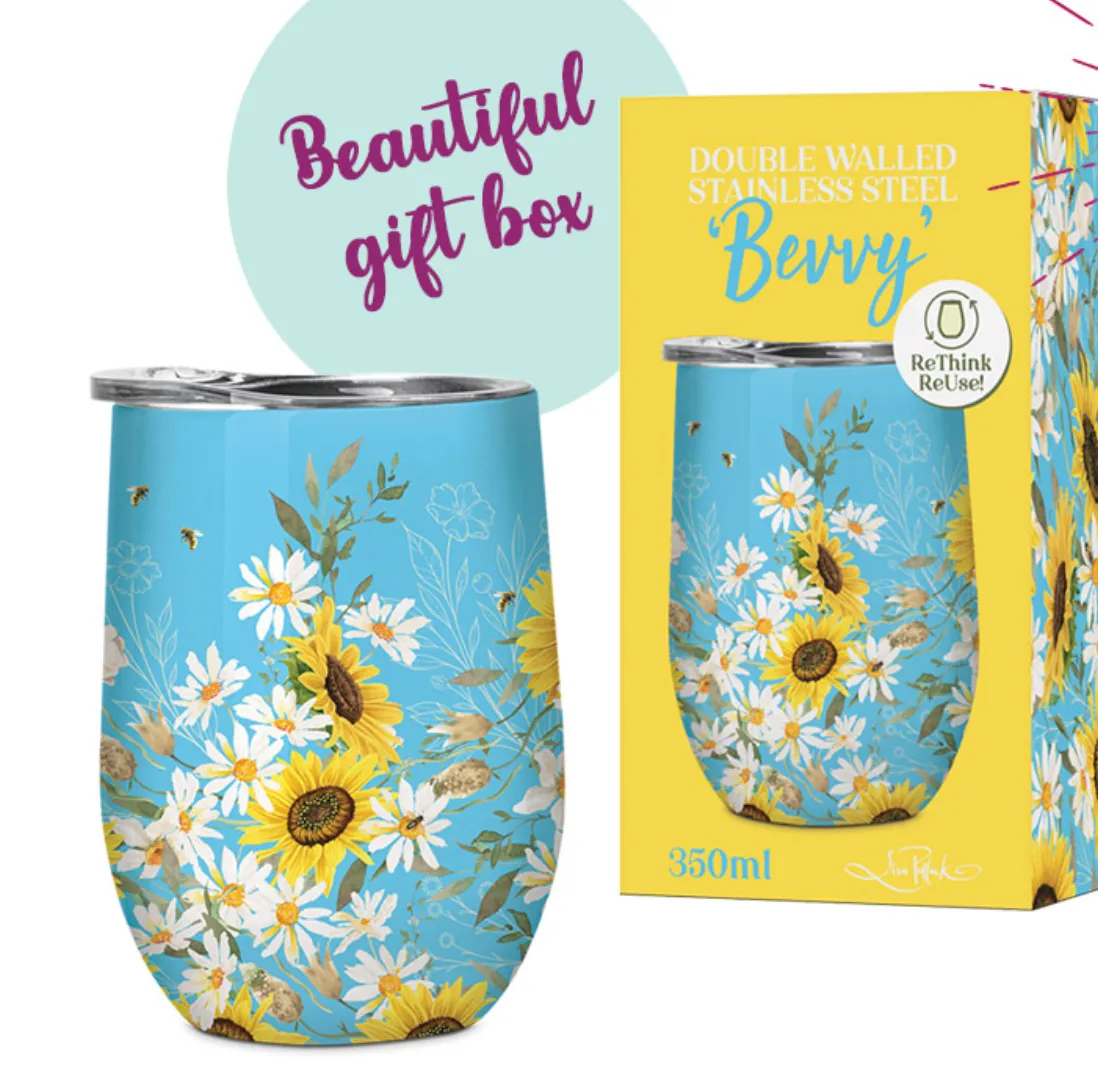 Lisa Pollock Double-walled Stainless Steel Bevvy Travel Mug