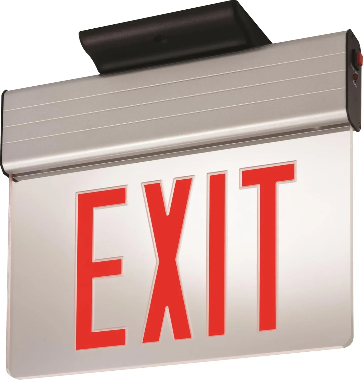 Lithonia Lighting EDG 1 R EL M6 Aluminum LED Emergency Exit Sign, 3 watts, Red
