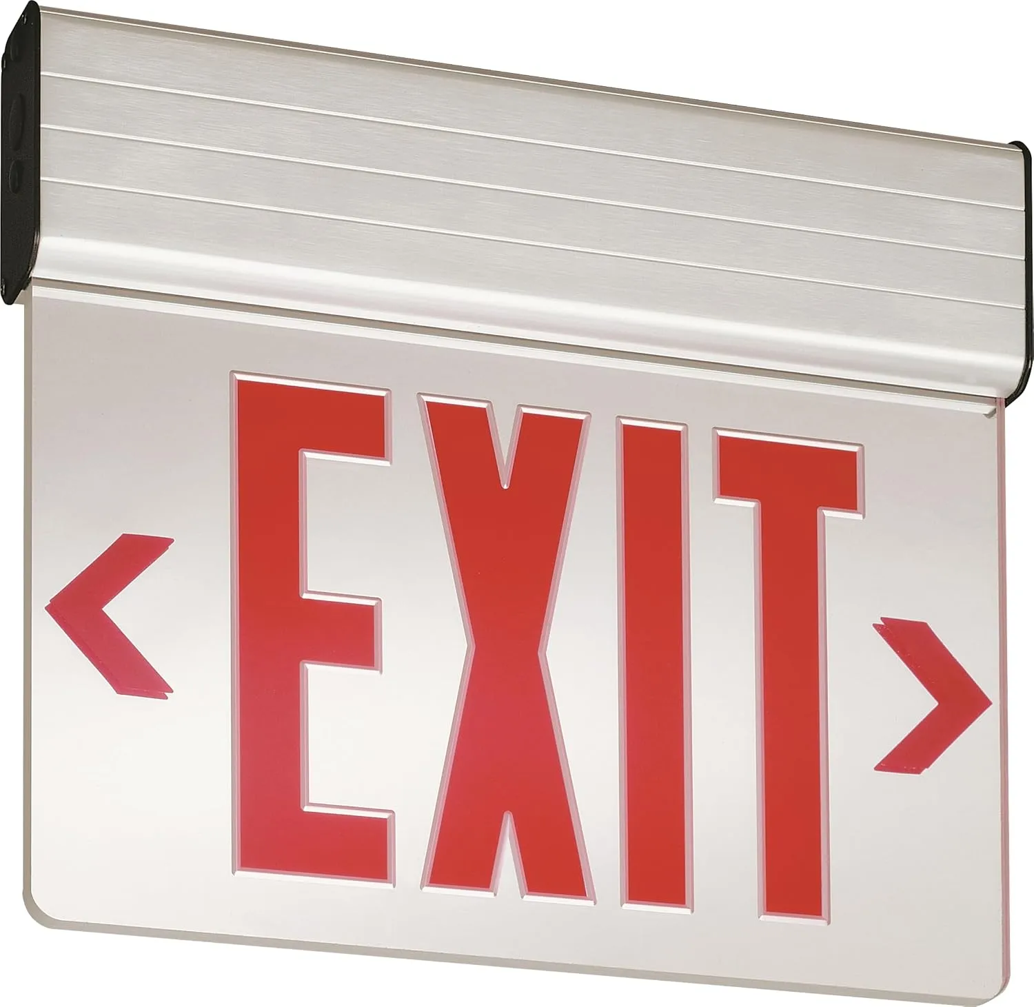 Lithonia Lighting EDG 1 R EL M6 Aluminum LED Emergency Exit Sign, 3 watts, Red