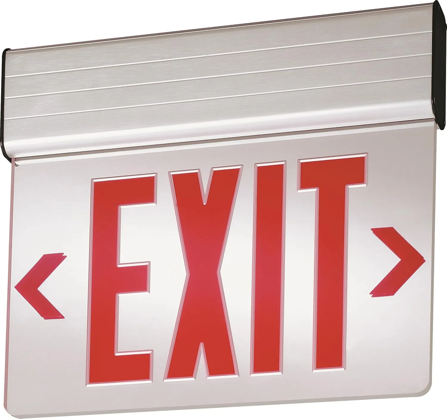Lithonia Lighting EDG 1 R EL M6 Aluminum LED Emergency Exit Sign, 3 watts, Red
