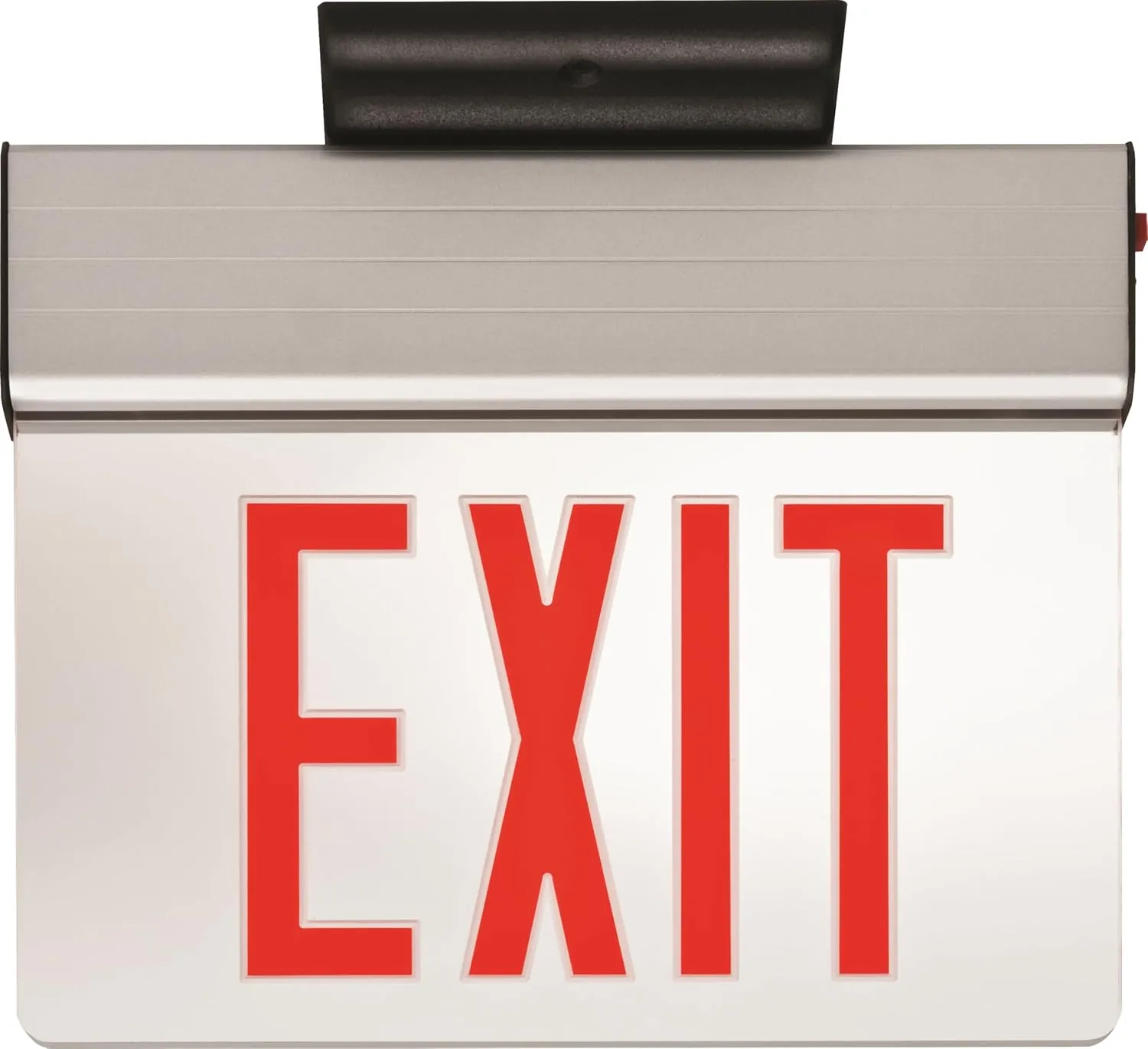 Lithonia Lighting EDG 1 R EL M6 Aluminum LED Emergency Exit Sign, 3 watts, Red