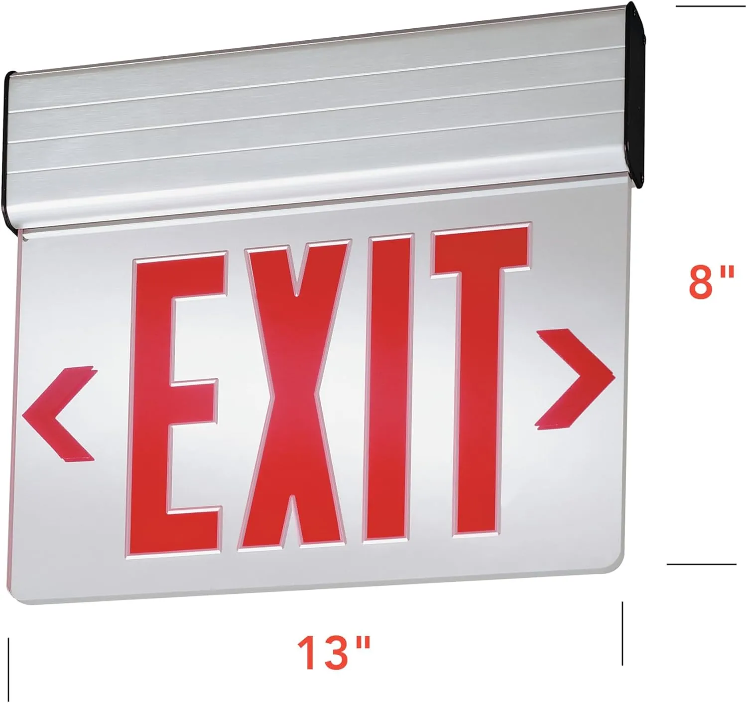 Lithonia Lighting EDG 1 R EL M6 Aluminum LED Emergency Exit Sign, 3 watts, Red