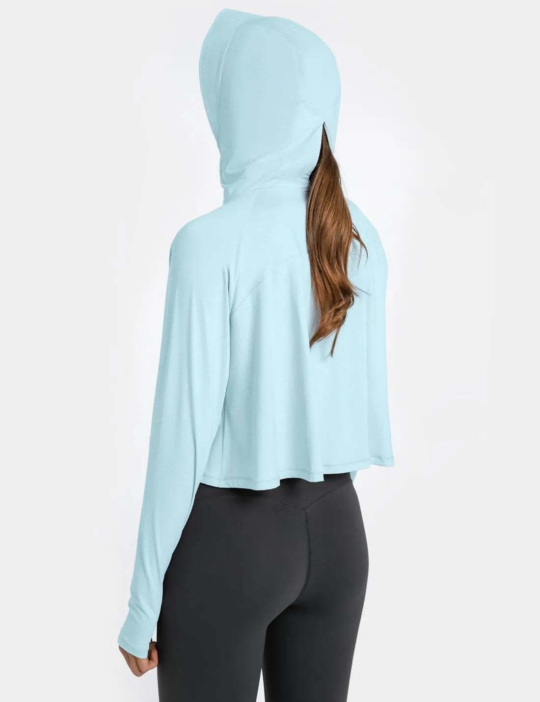 Locachy Womens UPF 50  Sun Protection Jacket Lightweight Zip up Outdoor Running Hiking Hoodie with Face Mask