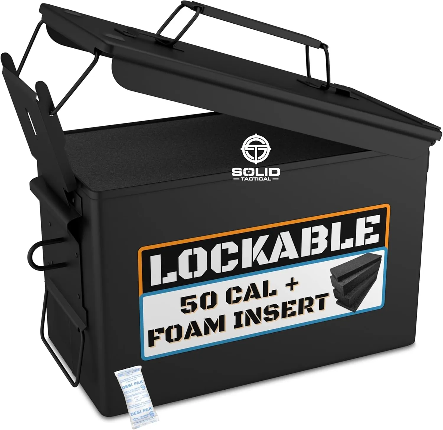 Lockable 30 & 50 Cal Metal Ammo Storage Box 9mm - Military & Army Steel Ammo Can for Ammunition Storage - Waterproof Ammo Crate Utility Box