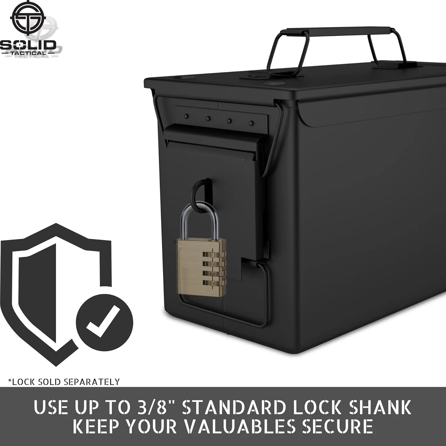 Lockable 30 & 50 Cal Metal Ammo Storage Box 9mm - Military & Army Steel Ammo Can for Ammunition Storage - Waterproof Ammo Crate Utility Box